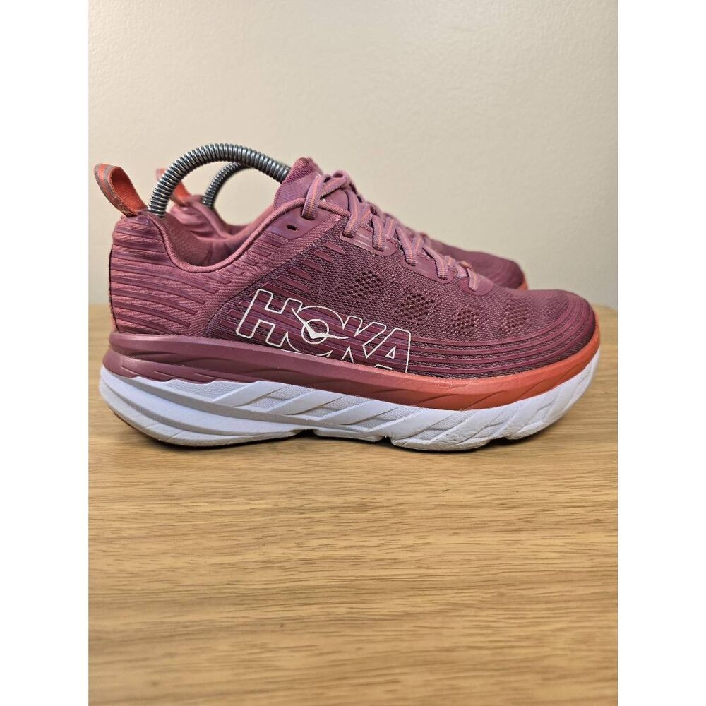 Hoka One One Bondi 6 Pink Women’s Running Shoes Size 9 Max Cushion